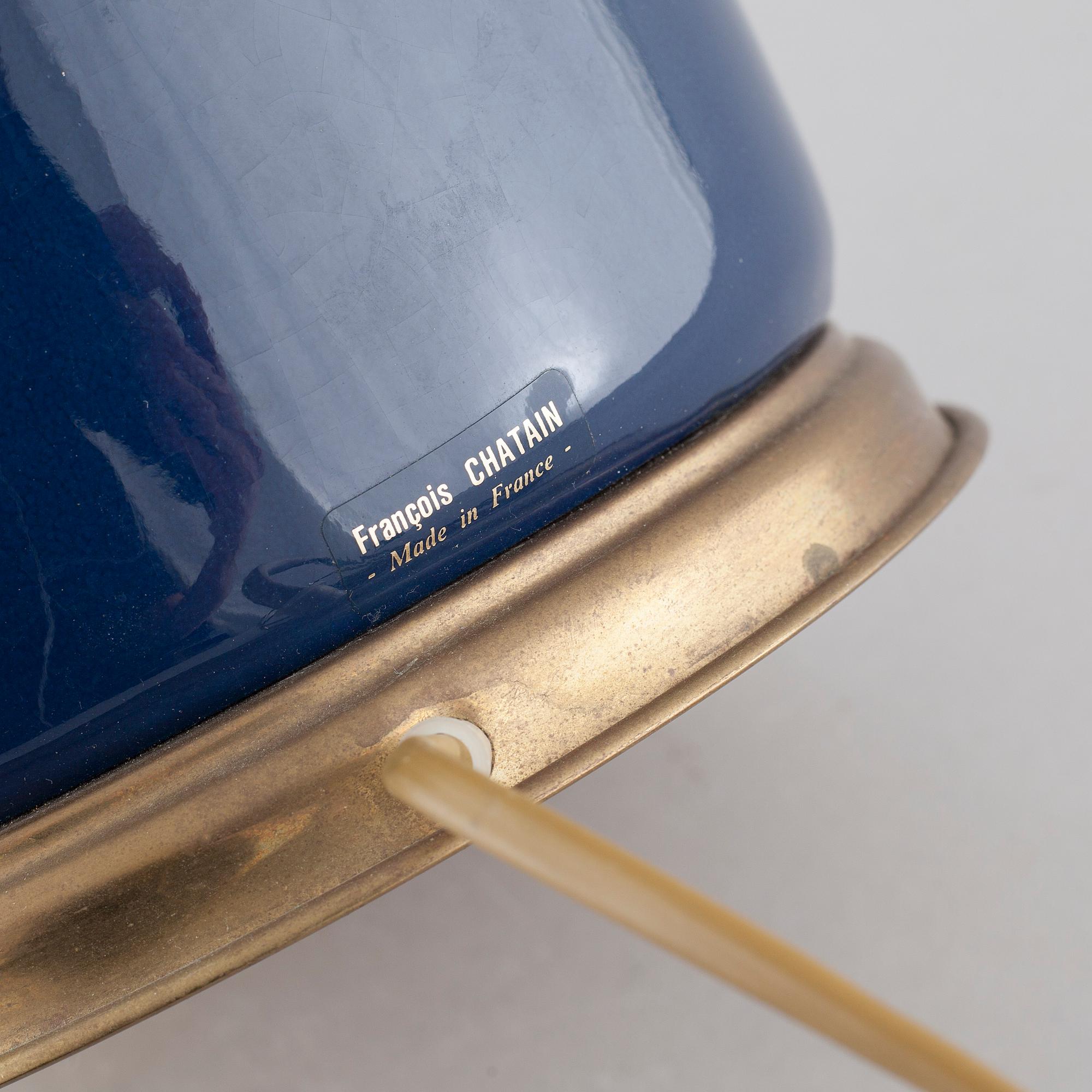 A pair of ceramic Francois Chatain table lamps, France, second half of the 20th century.