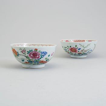 Two famille rose bowl, Qing dynasty, Qianlong (1736-95).