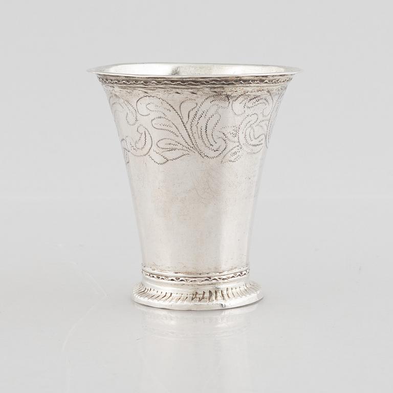 Daniel Lundström, silver, bägare, Stockholm 1770. Rokoko.