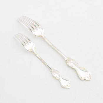 Cutlery, 86 dlr "Olga" silver CG Hallberg Stockholm 1950s.