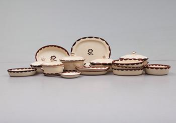 SERVISPORSLIN, 16 delar, porslin, brun Pyro, Gustavsberg.