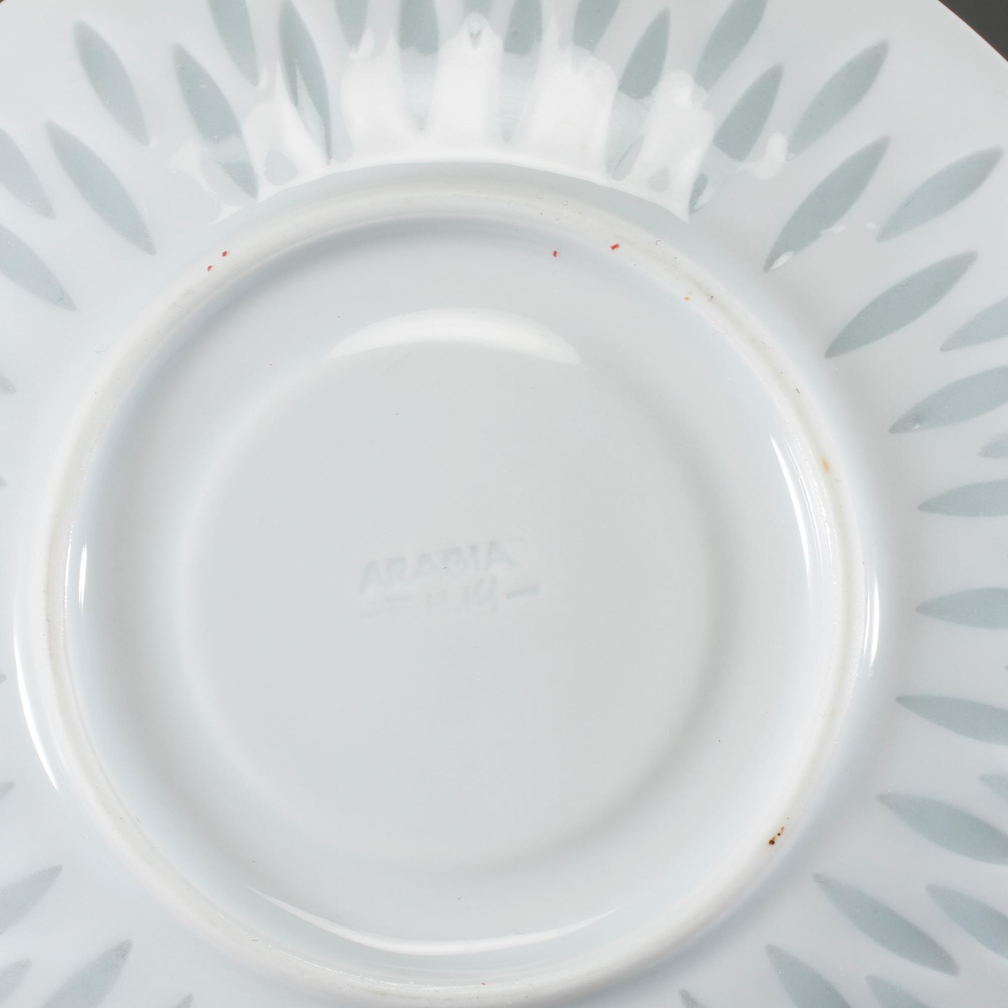 TEKOPPAR, 8 st, risporslin, Friedl Holzer-Kjellberg, Arabia, Finland, 1900-talets mitt.