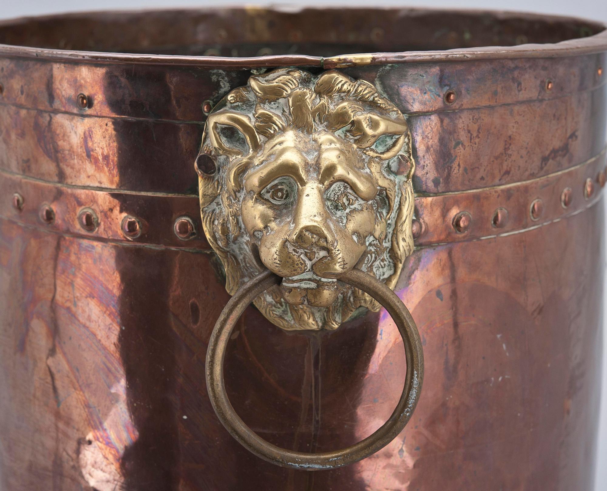 YTTERFODER/VEDKÄRL, mässing och koppar, 1800-tal.