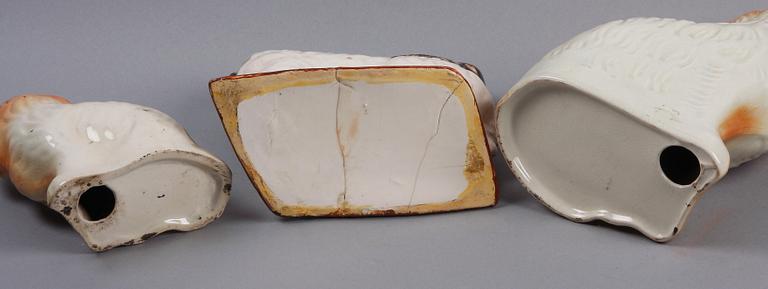 FIGURINER, 3 st, keramik, England, 1800/1900-tal.