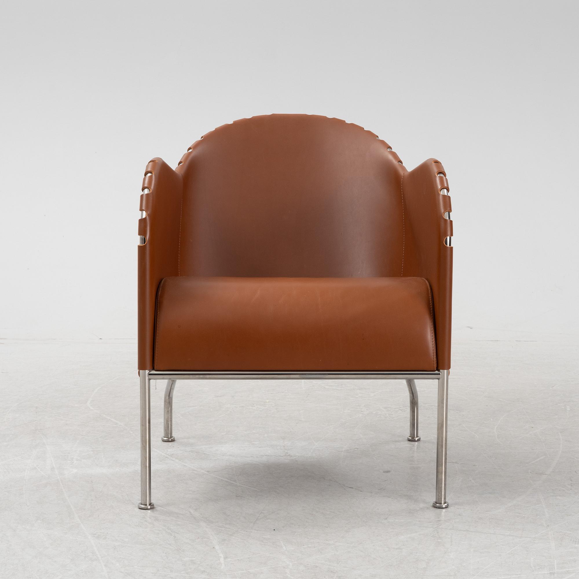 Mats Theselius, a 'Bruno' leather lounge chair, Källemo designed 1997 ...