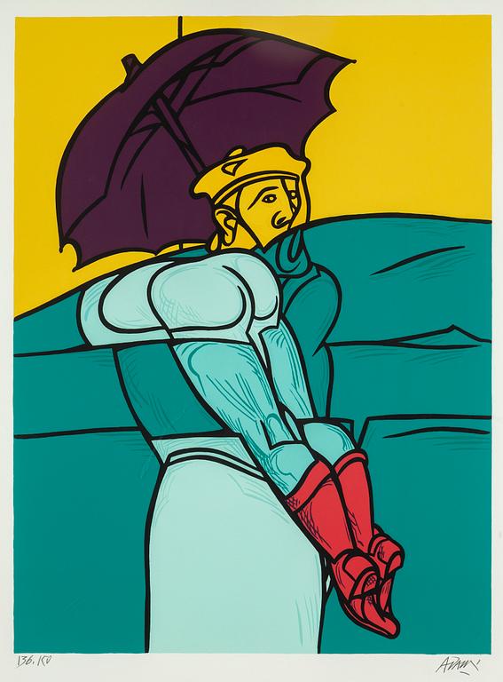VALERIO ADAMI, silkscreen in colours, signed 136/150.