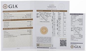 Ring, 18K guld med turmalin och briljantslipade diamanter.