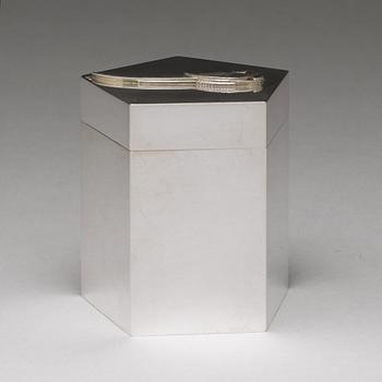 Wiwen Nilsson, a pentagonal lidded sterling jar, Lund, Sweden 1965.