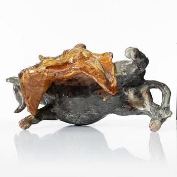 Allan Ebeling, a glazed ceramic sculpture of a bullfighter, Torshälla 1957.