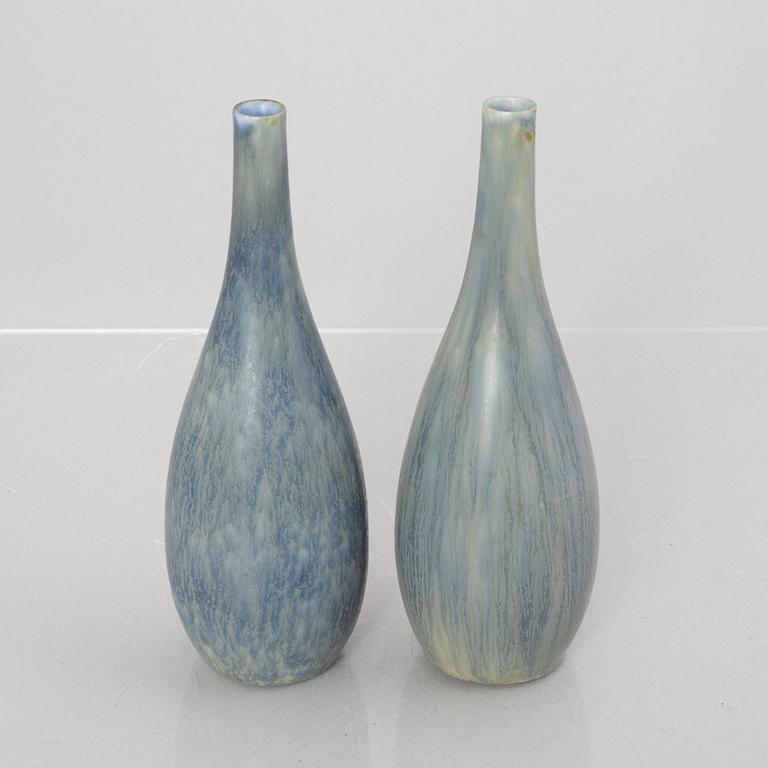 Carl-Harry Stålhane, a pair of model "SYL" stoneware vases, Rörstrand, Sweden, mid 20th century.