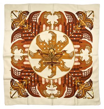 1321. A silk scarf by Hermès, "Feu de Route".