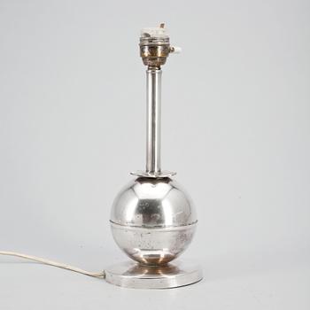 BORDSLAMPA, nysilver, art deco, Elis Bergh, CG Hallberg Stockholm, 1920/30-tal.