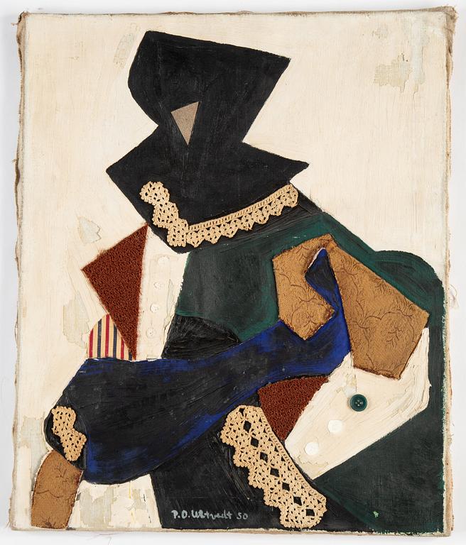 Per Olof Ultvedt, oil and collage on canvas, signed and dated -50.
