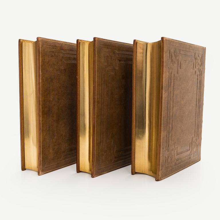 Bibliofilupplagan 3 volymer av von Wright: Svenska fåglar.