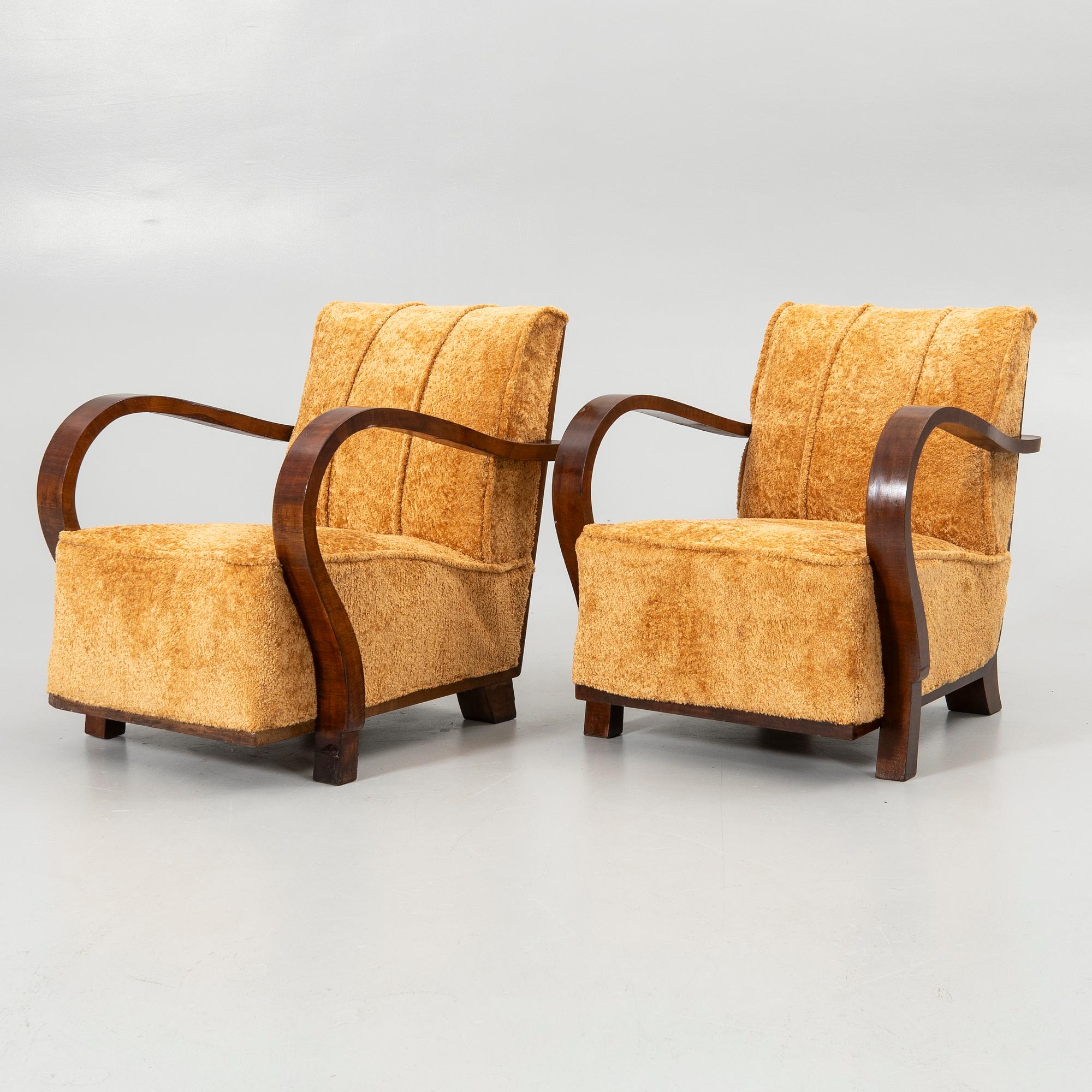 Armchairs, a pair, Art Deco style, 20th century.