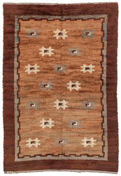 281. A carpet, knotted pile (rya), c. 305 x 209 cm, signed AK - EJ.