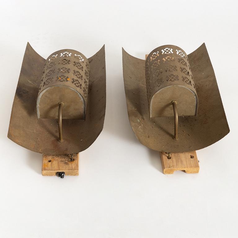 Vägglampor, ett par, 1900-talets mitt.