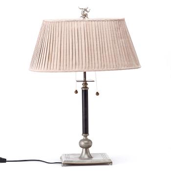 Nils Fougstedt, probably, a pewter table lamp by Svenskt Tenn, Stockholm 1928.