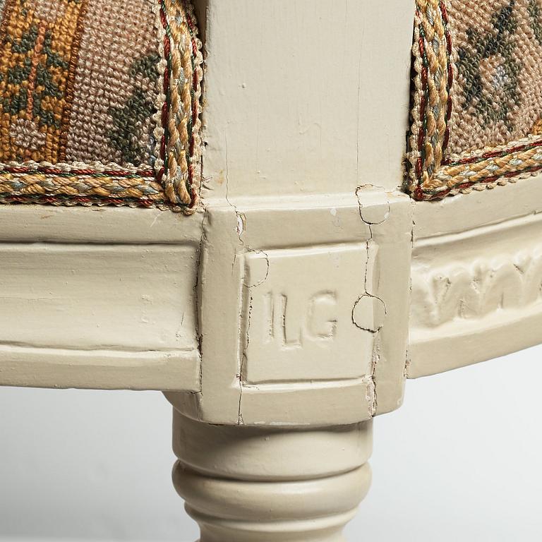 Ten matched Gustavian chairs, late 18th century.