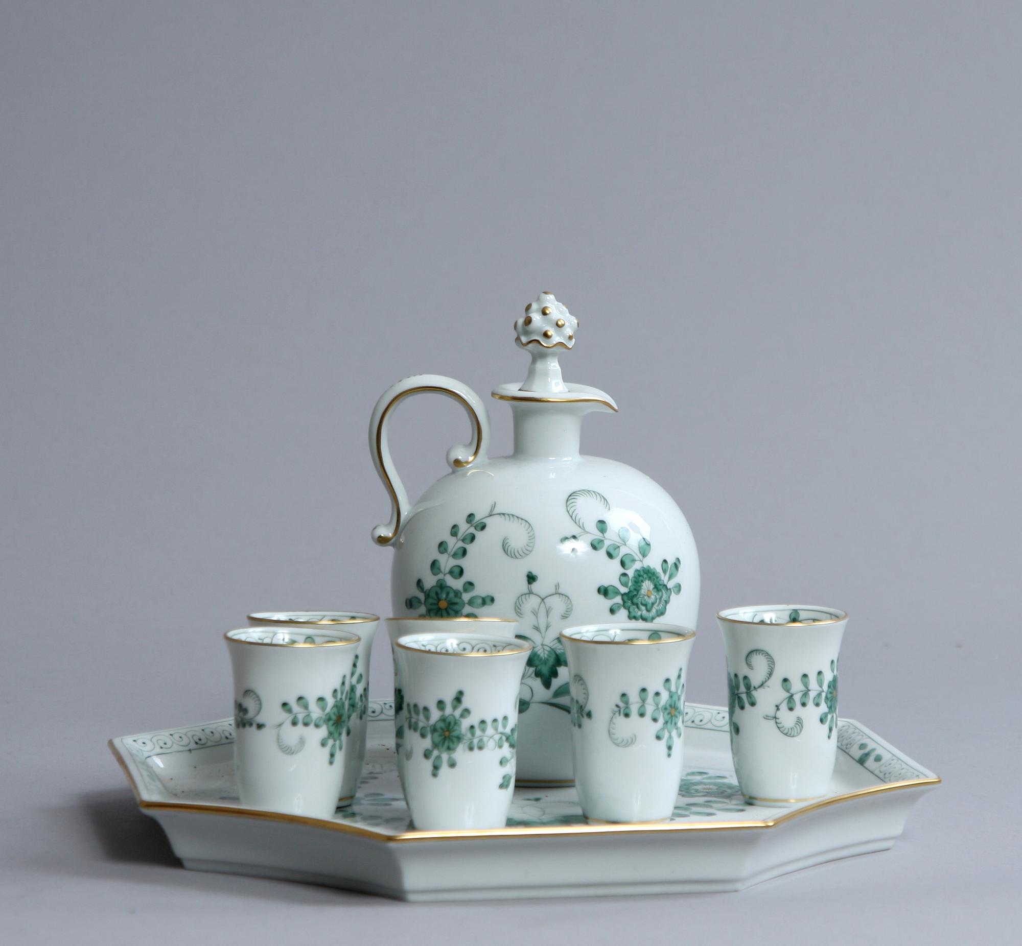 LIKÖRSERVIS, 8 delar, porslin, Meissen.