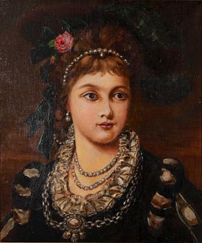 OKÄND KONSTNÄR, olja på duk, ej sign, 1800-tal.