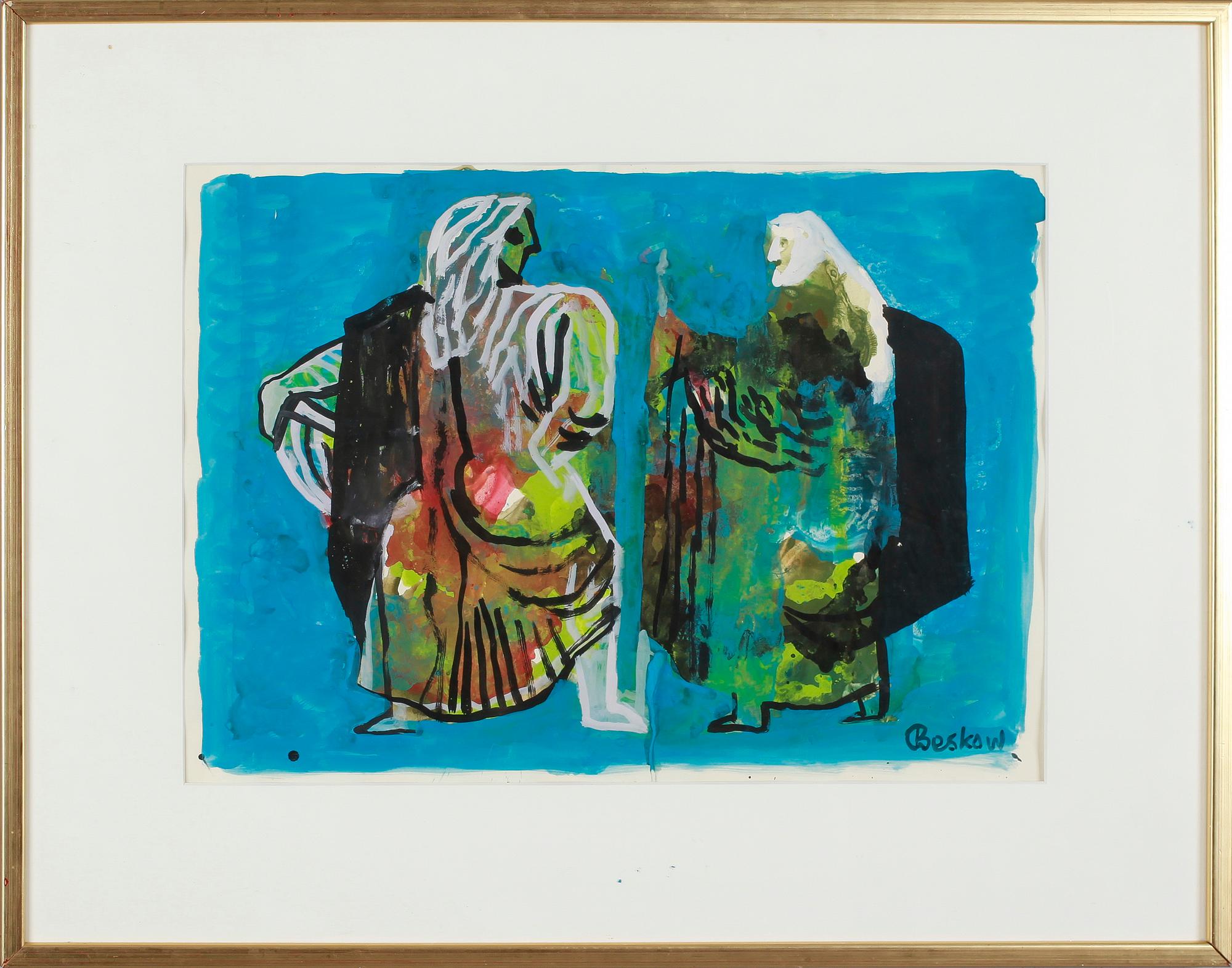 BO BESKOW, gouache, signerad.