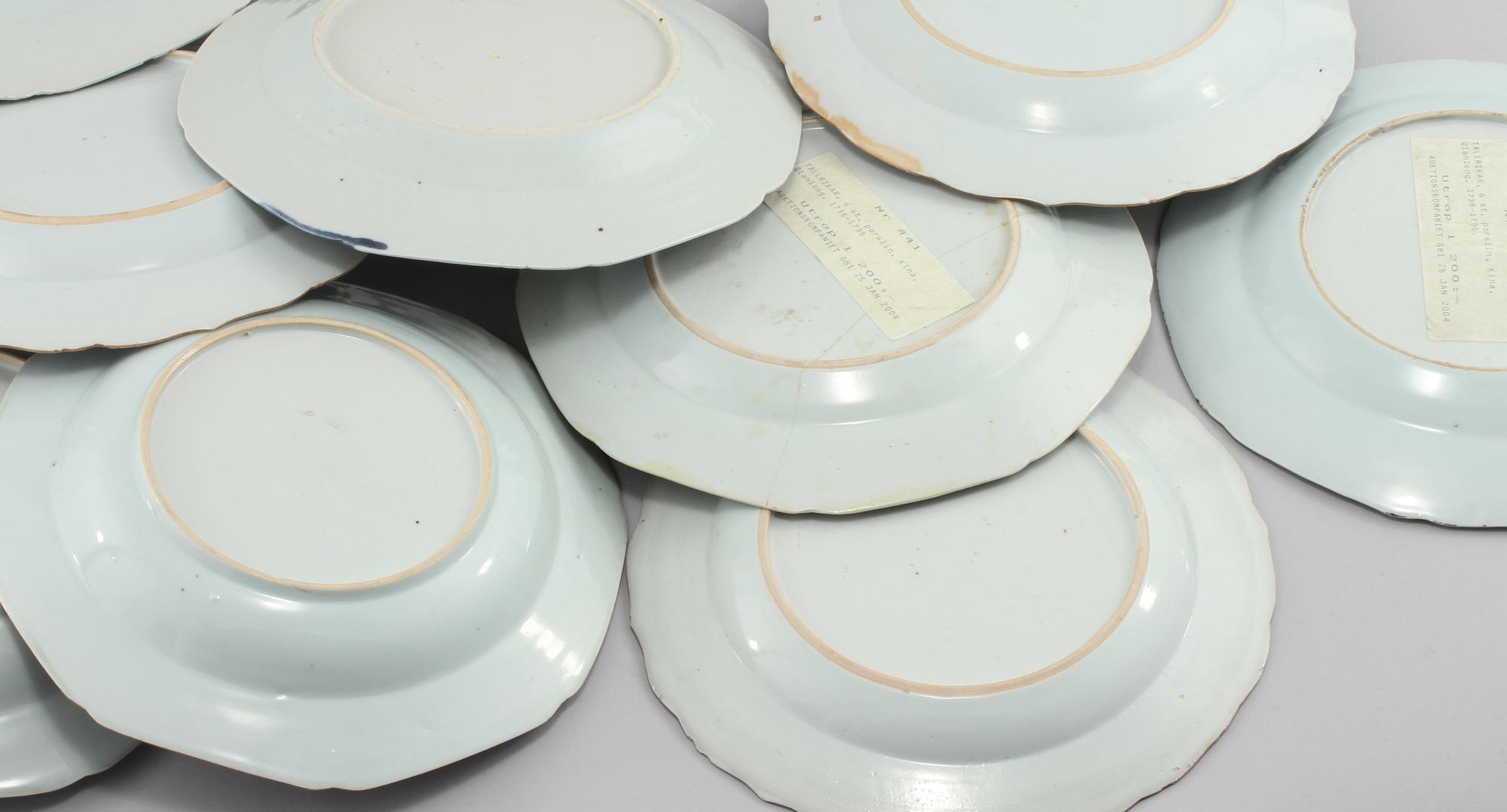 TALLRIKAR, 11 st, porslin, Kina, 1700-tal.