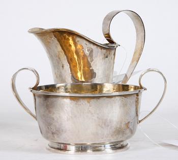 KAFFESERVISDELAR, 3 delar, silver,  ca 640 gram.