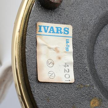 BORDSLAMPOR, 2 st, mässing, Ivars, 1900-talets andra hälft.