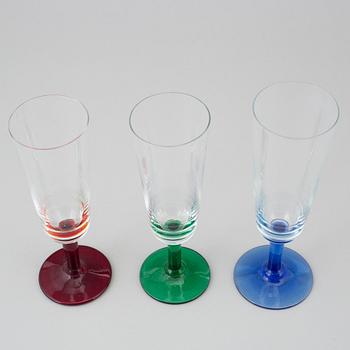 MONICA BRATT, champagneglas, 12 stycken, glas, "B6", Reijmyre, 1900-talets andra hälft.