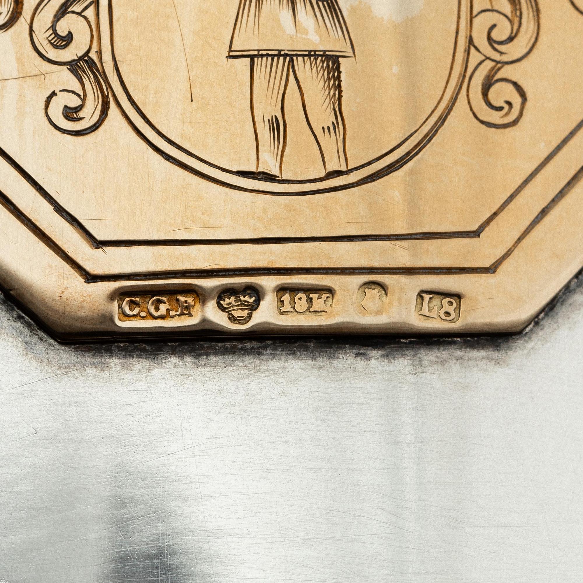 CG Hallberg, bägare, silver och 18K guld, Stockholm 1937.