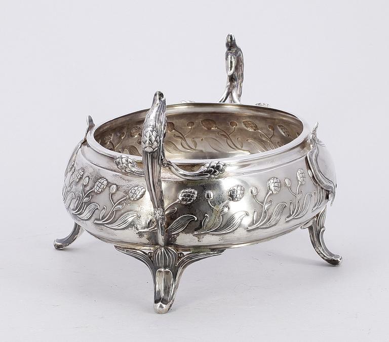 JARDINJÄR, silver, K Andersson, Stockholm, 1901. Tot vikt ca 788g.