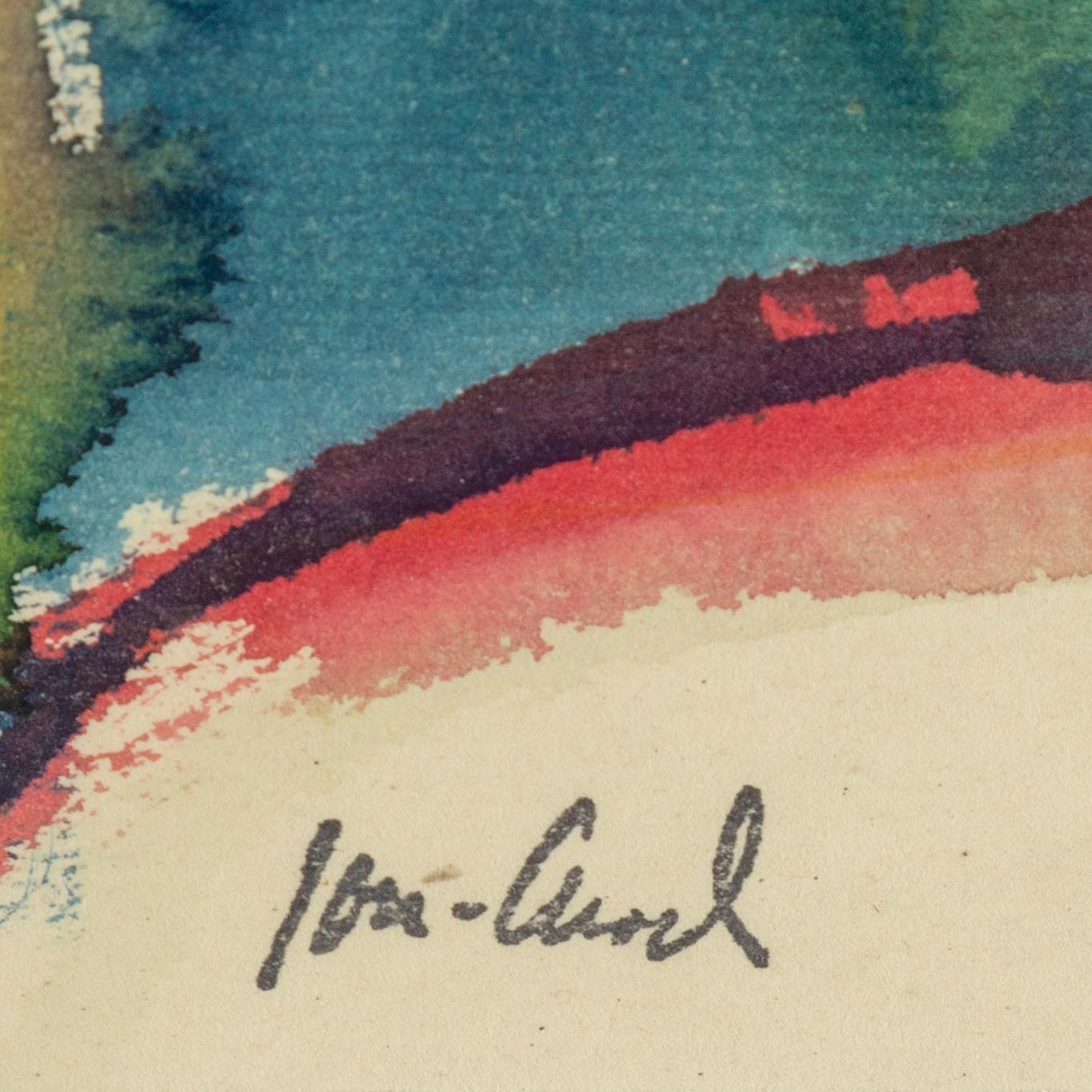 JOHN JON-AND, water colour and crayon on paper, signed with stamp, executed 1916.