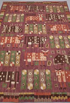 Märta Måås-Fjetterström, DRAPERI, "Korna", rölakan, ca 251 x 142,5 cm, signerat MMF.