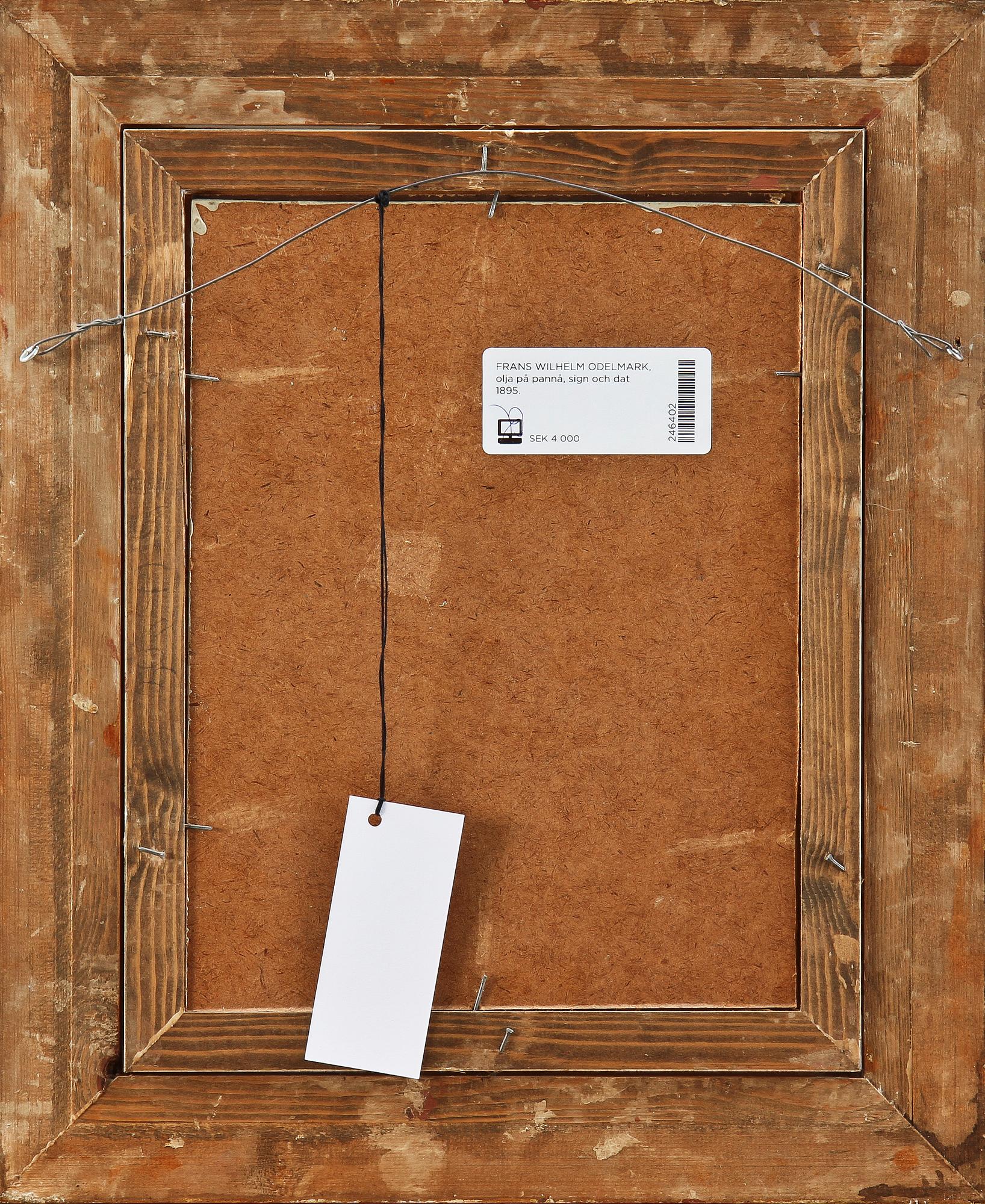 FRANS WILHELM ODELMARK, olja på pannå, sign och dat 1895.