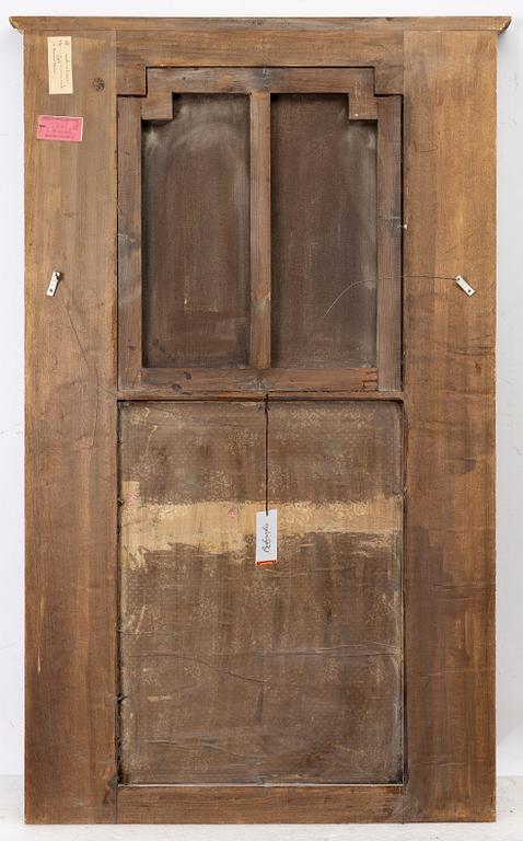 Gustavian-style wall panel/mirror with a pastoral landscape, circa 1800.
