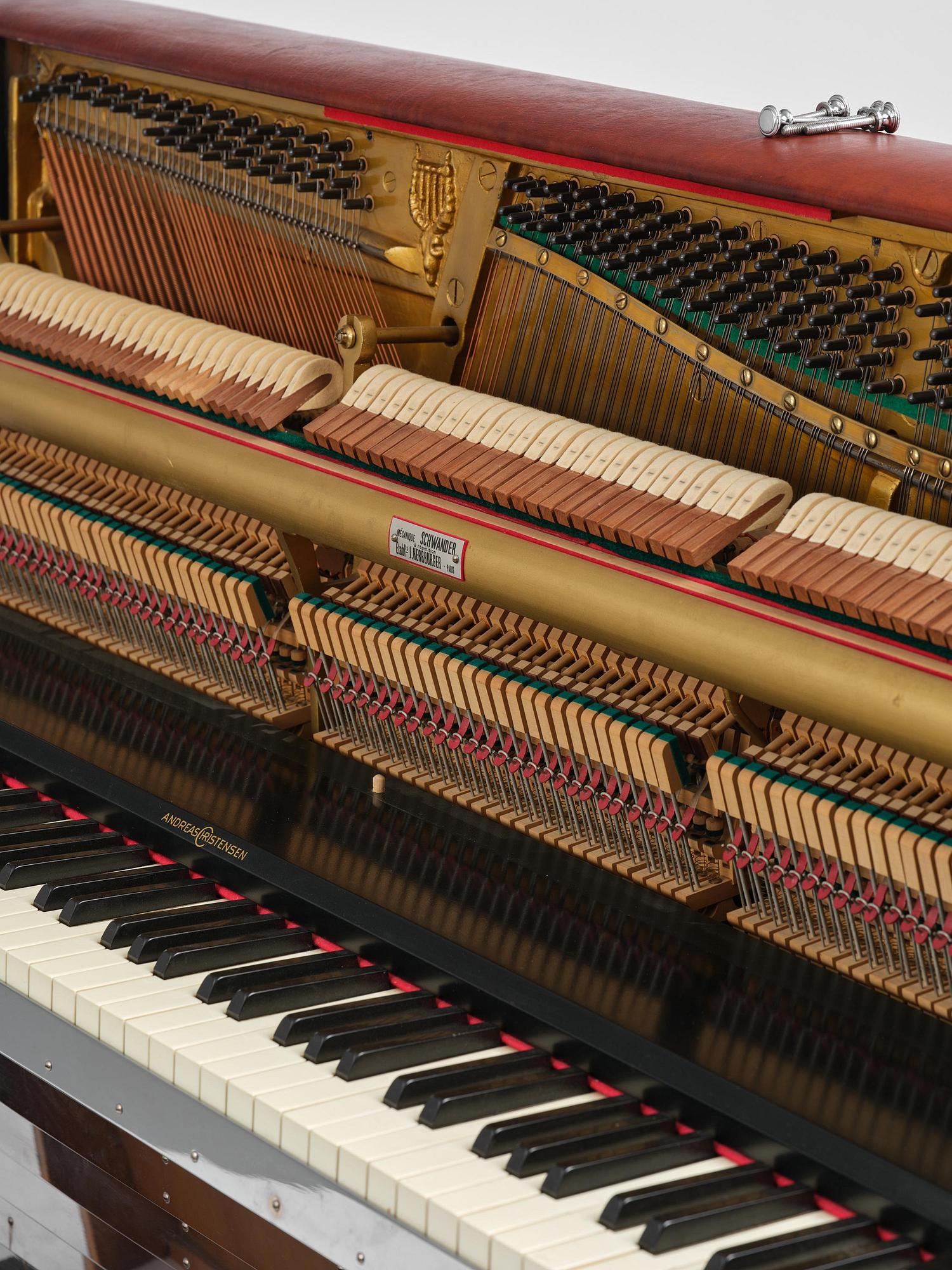 Poul Henningsen, a "PH Upright Piano", executed by Andreas Christensen, Denmark, 1940s.