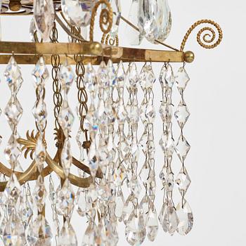 A late Gustavian early 19th Century seven-light chandelier.