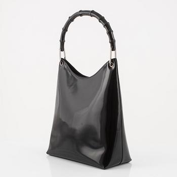 Gucci, a black leather 'Bamboo' bag.