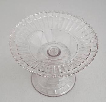 SKÅL PÅ FOT, 2 delar, glas, 1900-talets första hälft.