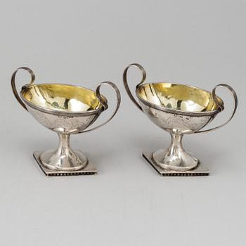 N ÖHSTEDT, saltkar ett par, silver, empire, Piteå 1841.