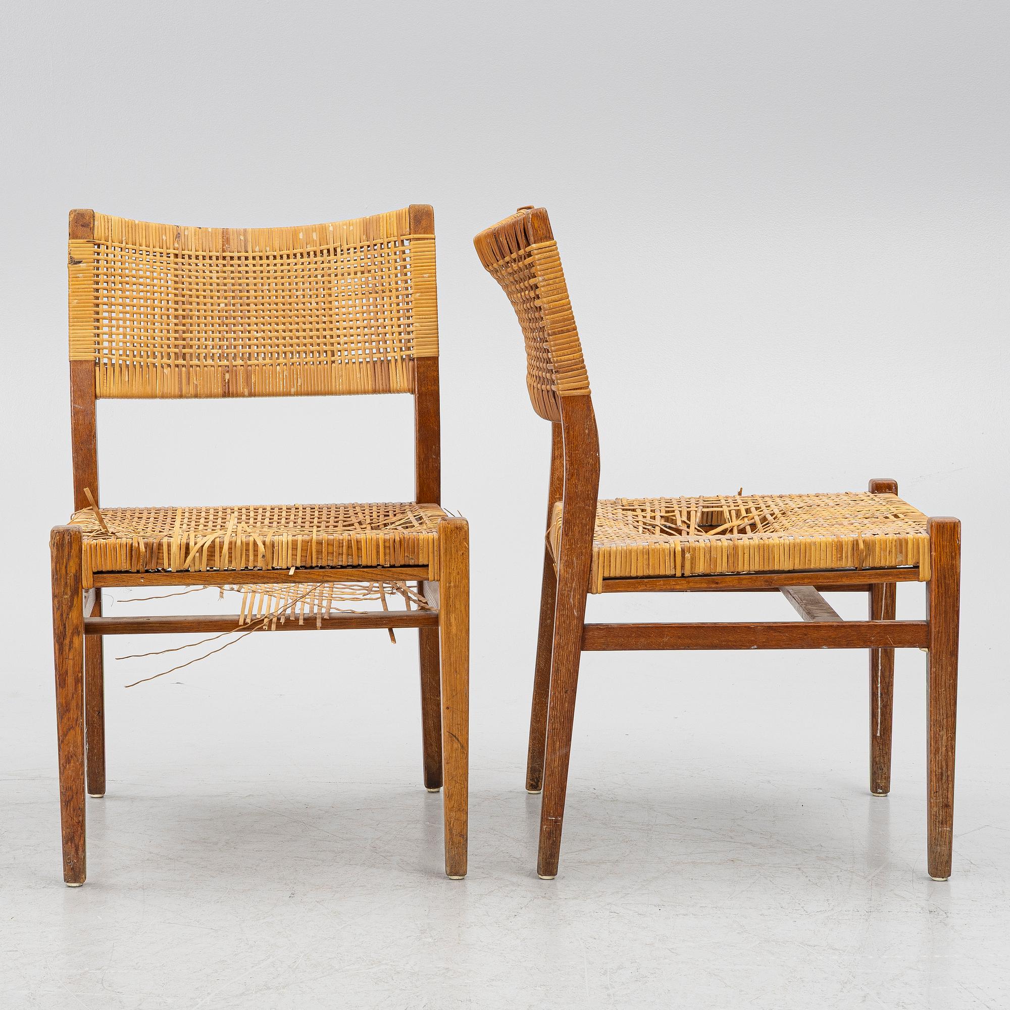 Erik Wørts, five chairs, Henrik Wørts Møbelsnedkeri, Denmark, mid20th century.