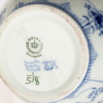 Royal Copenhagen, A 28-piece half lace porcelain servicem 'Blue Fluted', Denmark, 1960-68.
