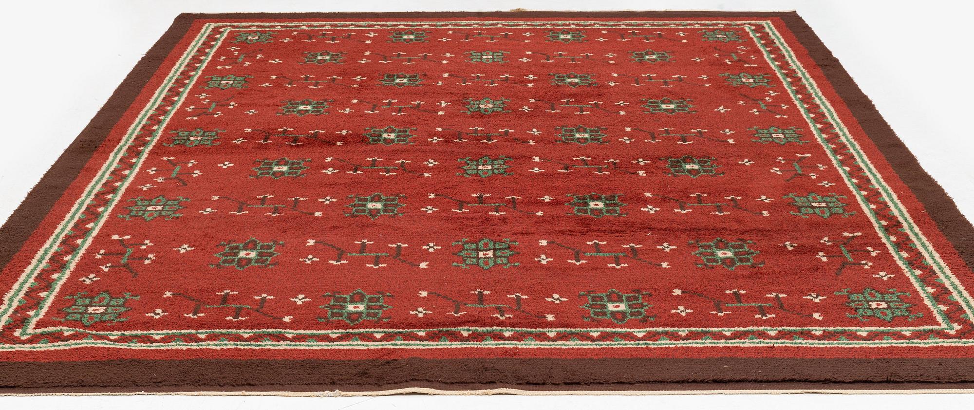 tillskriven, matta, flossa, ca 350 x 272 cm, signerad KH.