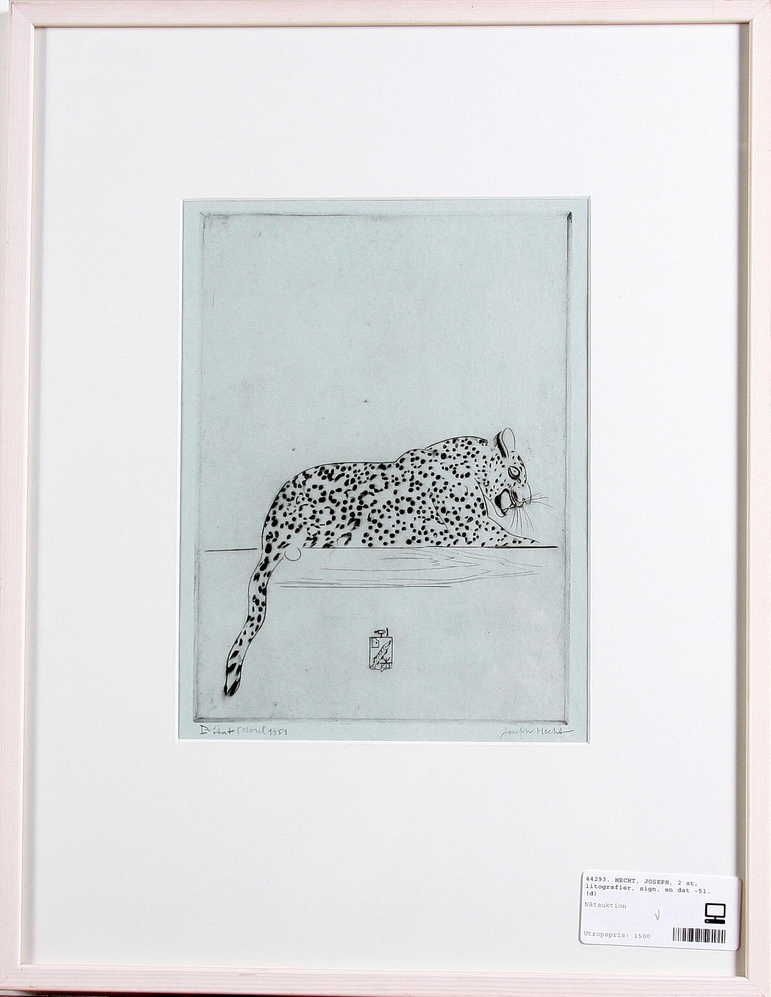 HECHT, JOSEPH, litografier, 2 st, sign, en dat -51.