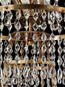 A late Gustavian circa 1800 nine-light chandelier.