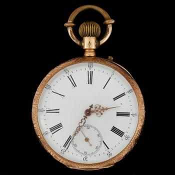 FICKUR, herr, 14k guld, omkring 1900. Vikt  ca74g.