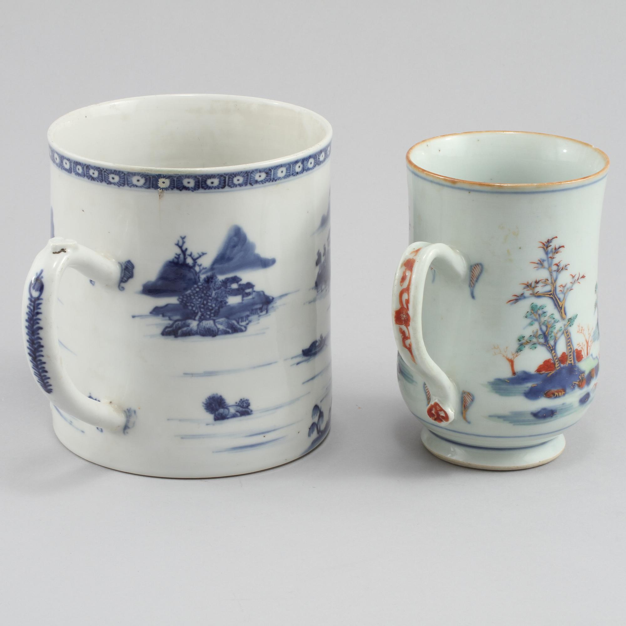 STOP samt MUGG, porslin, Kina, 1700-tal.