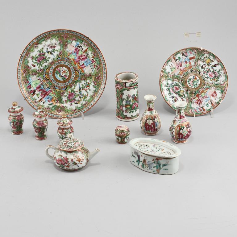 PARTI PORSLIN, 11 delar, Kina, 1800/1900-tal.