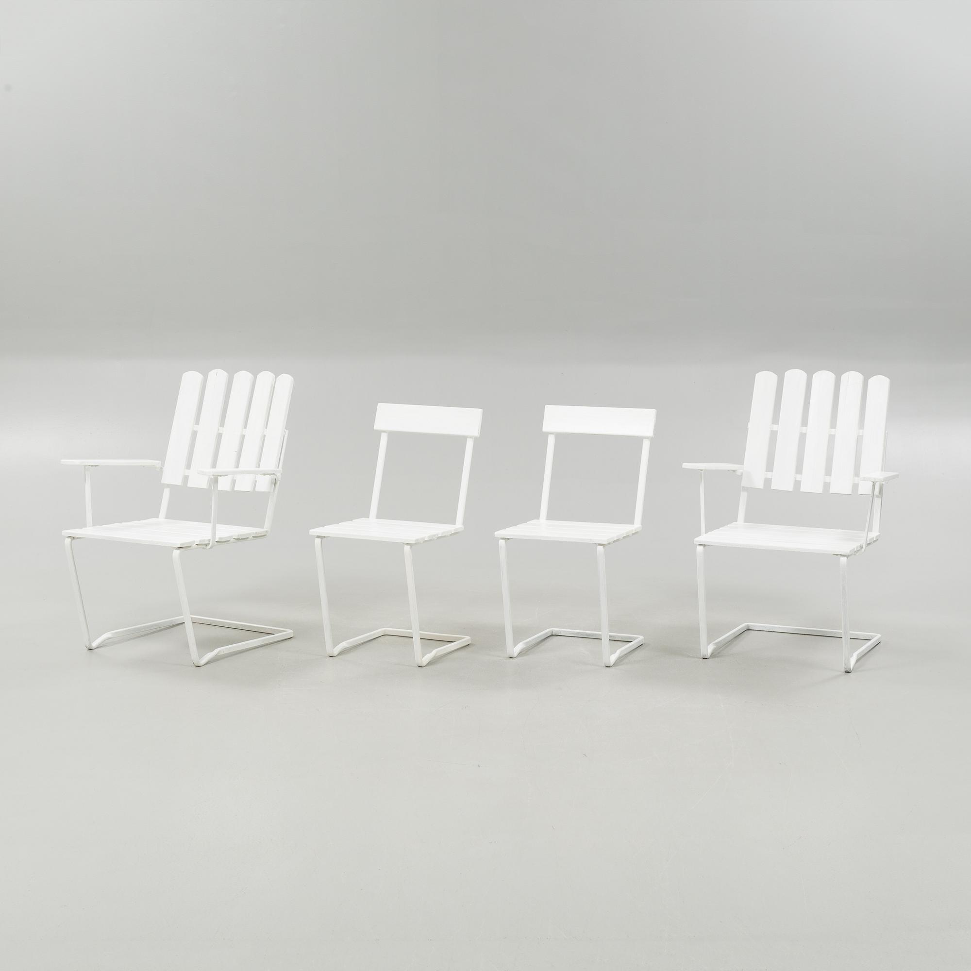 A garden furniture set of 5 pcs by Grythyttan, second half of the 20th century.
